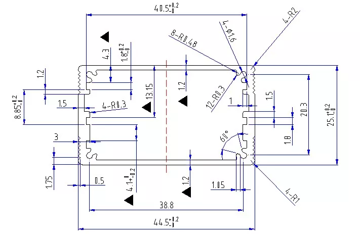 44×25mm Aluminum Communication Equipment Housing
